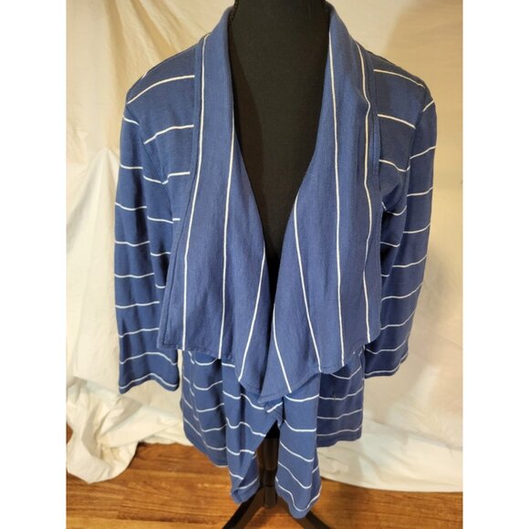 Chico's Zenergy Womens Cardigan Size 1 (US M) Stripe Open Front Long Sleeve NWT - Picture 1 of 4